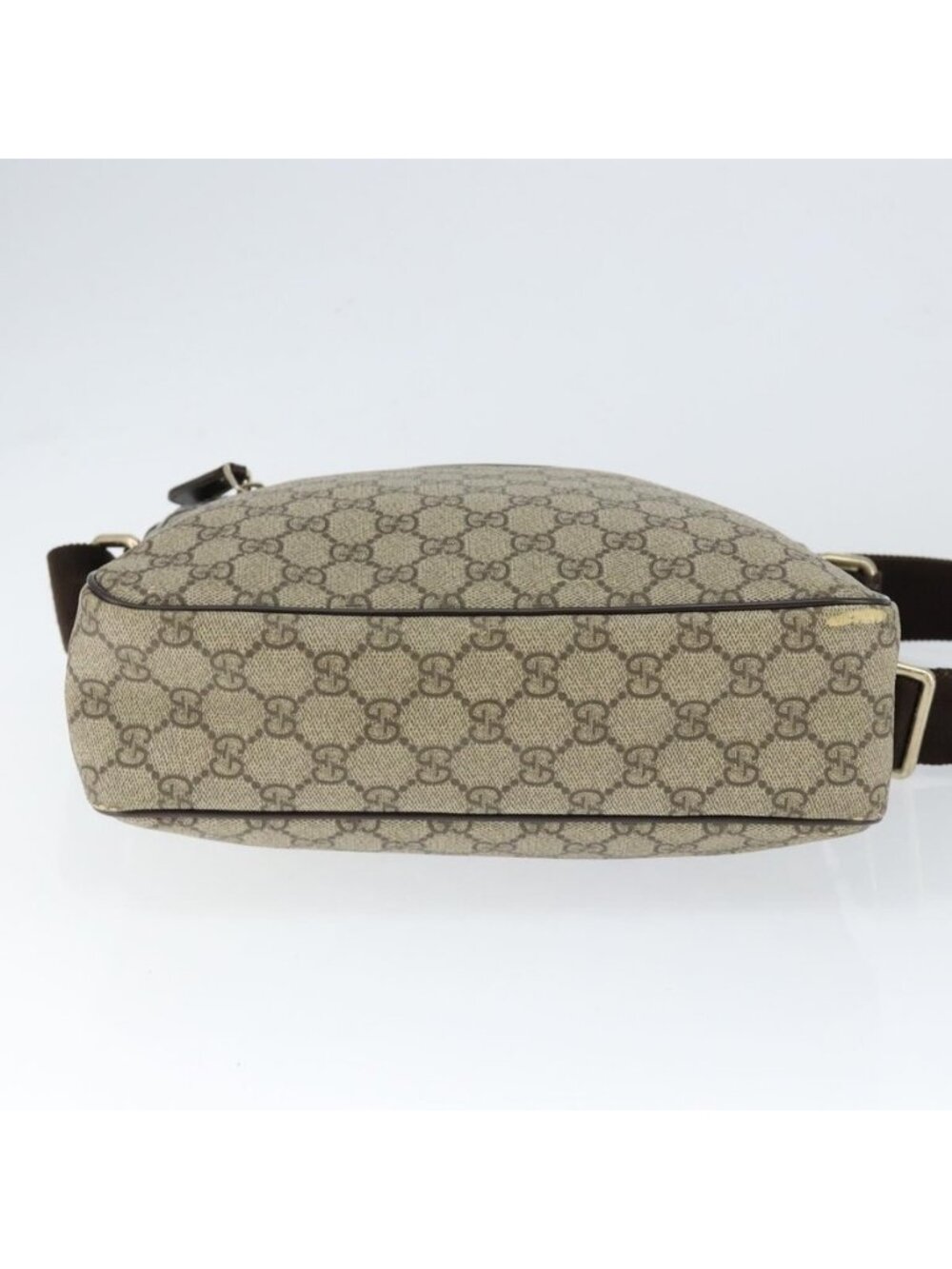 Authentic GUCCI GG Supreme Shoulder Bag PVC Brown Gold 201448 - Picture 12 of 16